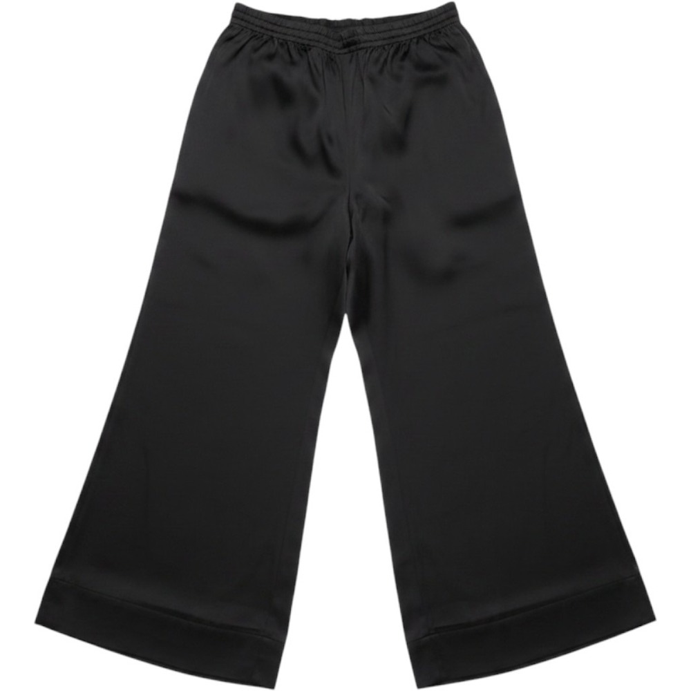 Free People Intimately Satin Wide Leg Paperbag Waist Pants Women M Black - Picture 2 of 3